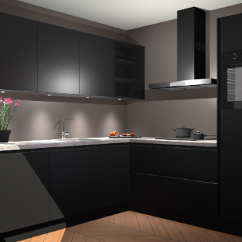 Zwarte greeploze keuken Luanda 101511