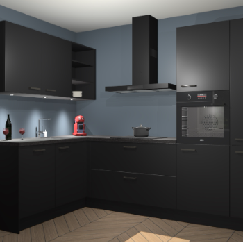 Zwarte keuken Cognac 100732