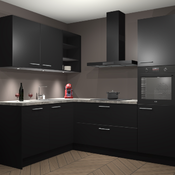 Zwarte keuken Cognac 100734