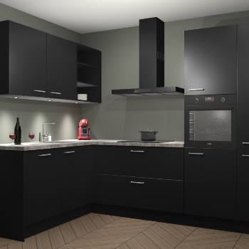 Zwarte keuken Cognac 100735