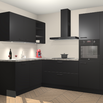 Zwarte keuken Cognac 100737