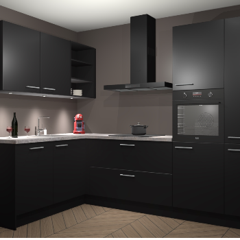 Zwarte keuken Cognac 100740