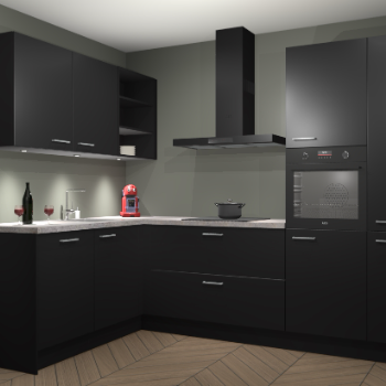 Zwarte keuken Cognac 100741