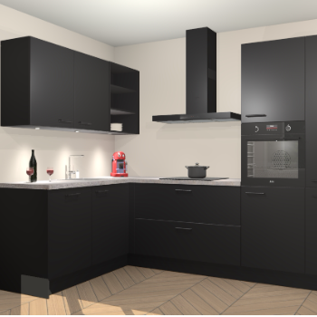 Zwarte keuken Cognac 100743