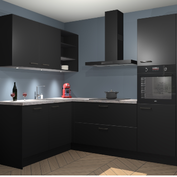 Zwarte keuken Cognac 100744