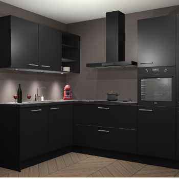 Zwarte keuken Cognac 100746