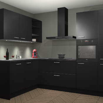 Zwarte keuken Cognac 100747