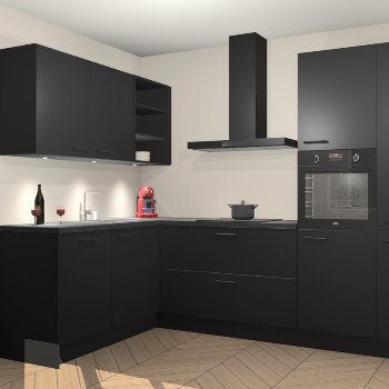 Zwarte keuken Cognac 100749