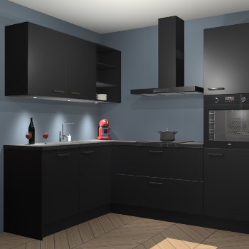 Zwarte keuken Cognac 100750