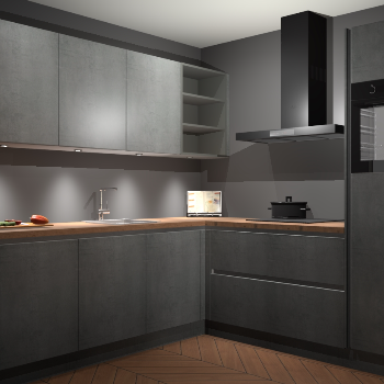 Beton Parelgrijs greeploze keuken Luanda 101768