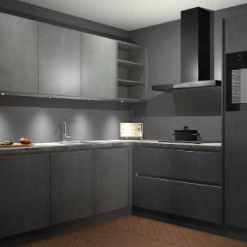 Beton Parelgrijs greeploze keuken Luanda 101786