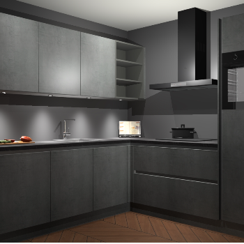 Beton Parelgrijs greeploze keuken Luanda 101798