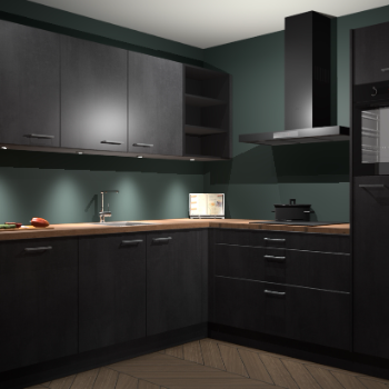 Beton Zwarte keuken Luanda 101803