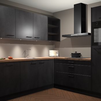 Beton Zwarte keuken Luanda 101805