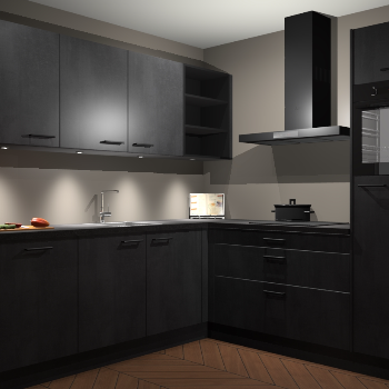 Beton Zwarte keuken Luanda 101829