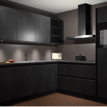 Beton Zwarte greeploze keuken Luanda 101831