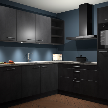 Beton Zwarte keuken Luanda 101832