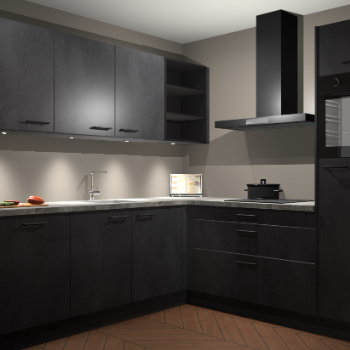 Beton Zwarte keuken Luanda 101835