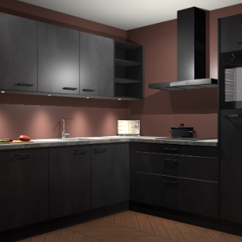 Beton Zwarte keuken Luanda 101836