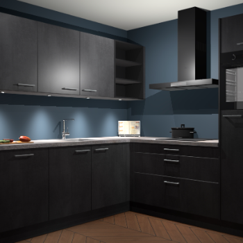 Beton Zwarte keuken Luanda 101838