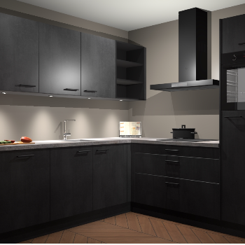 Beton Zwarte keuken Luanda 101841