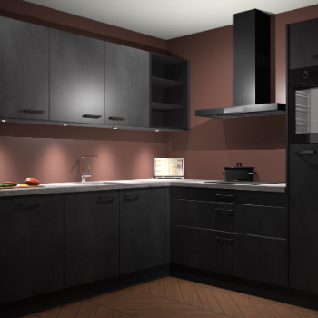 Beton Zwarte keuken Luanda 101842