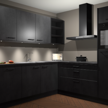 Beton Zwarte keuken Luanda 101847