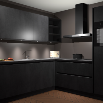 Beton Zwarte greeploze keuken Luanda 101849