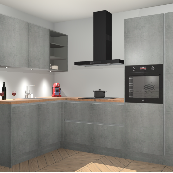 Beton Parelgrijs greeploze keuken Cognac 100530