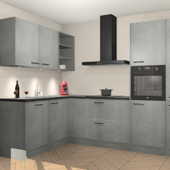 Beton Parelgrijs keuken Cognac 100907