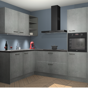 Beton Parelgrijs keuken Cognac 100908