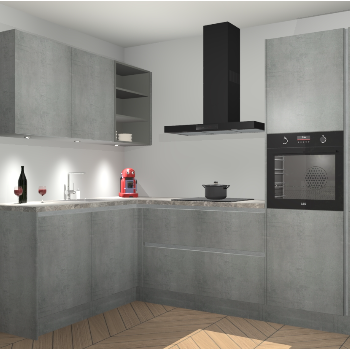 Beton Parelgrijs greeploze keuken Cognac 100914