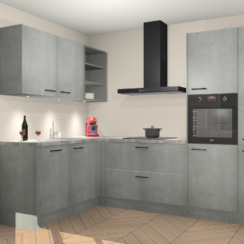 Beton Parelgrijs keuken Cognac 100915