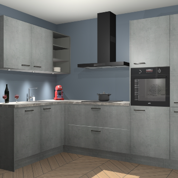 Beton Parelgrijs keuken Cognac 100916