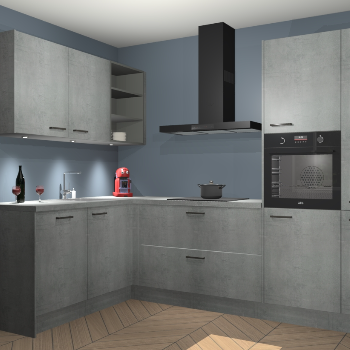 Beton Parelgrijs keuken Cognac 100902