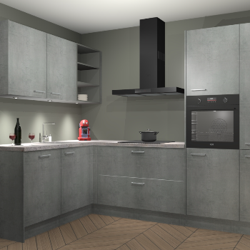 Beton Parelgrijs keuken Cognac 100919