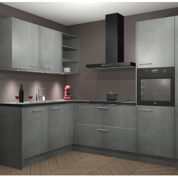 Beton Parelgrijs keuken Cognac 100924