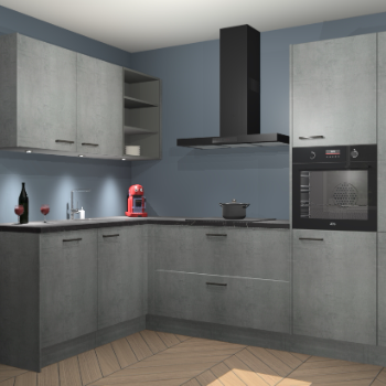 Beton Parelgrijs keuken Cognac 100928