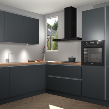 Onyxgrijze greeploze keuken Buenos Aires 101136