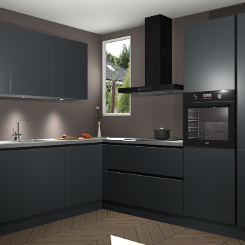 Onyxgrijze greeploze keuken Buenos Aires 101537