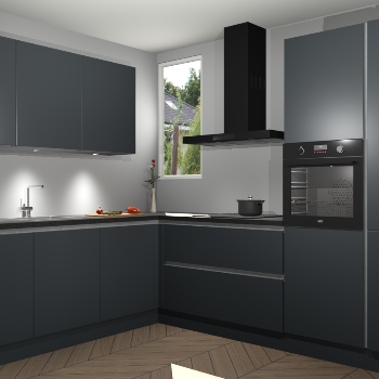 Onyxgrijze greeploze keuken Buenos Aires 101552