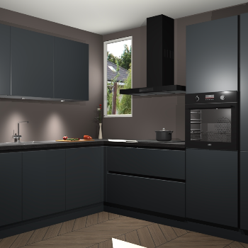 Onyxgrijze greeploze keuken Buenos Aires 101555