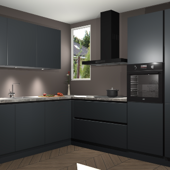 Onyxgrijze greeploze keuken Buenos Aires 101621