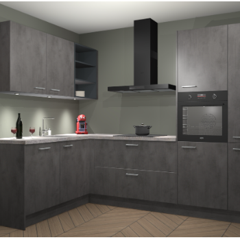 Beton Antraciet keuken Cognac 101001