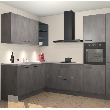 Beton Antraciet keuken Cognac 101003