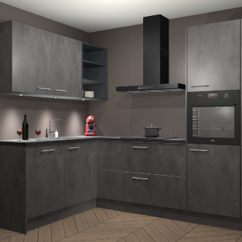 Beton Antraciet keuken Cognac 101006