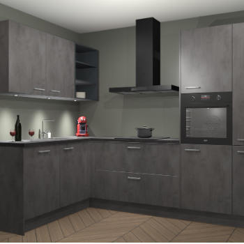 Beton Antraciet keuken Cognac 101007