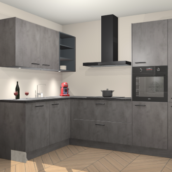 Beton Antraciet keuken Cognac 101009