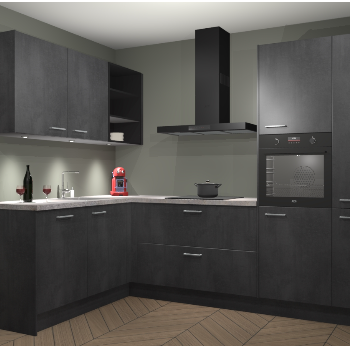 Beton Zwarte keuken Cognac 101231