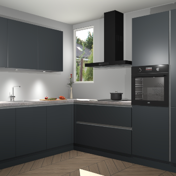 Onyxgrijze greeploze keuken Buenos Aires 101662